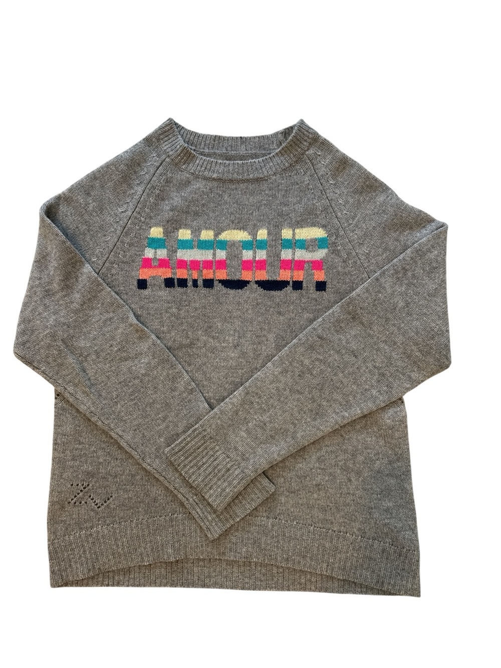 Zadig & Voltaire Baly Bis C Cashmere Amour Sweater Gray S